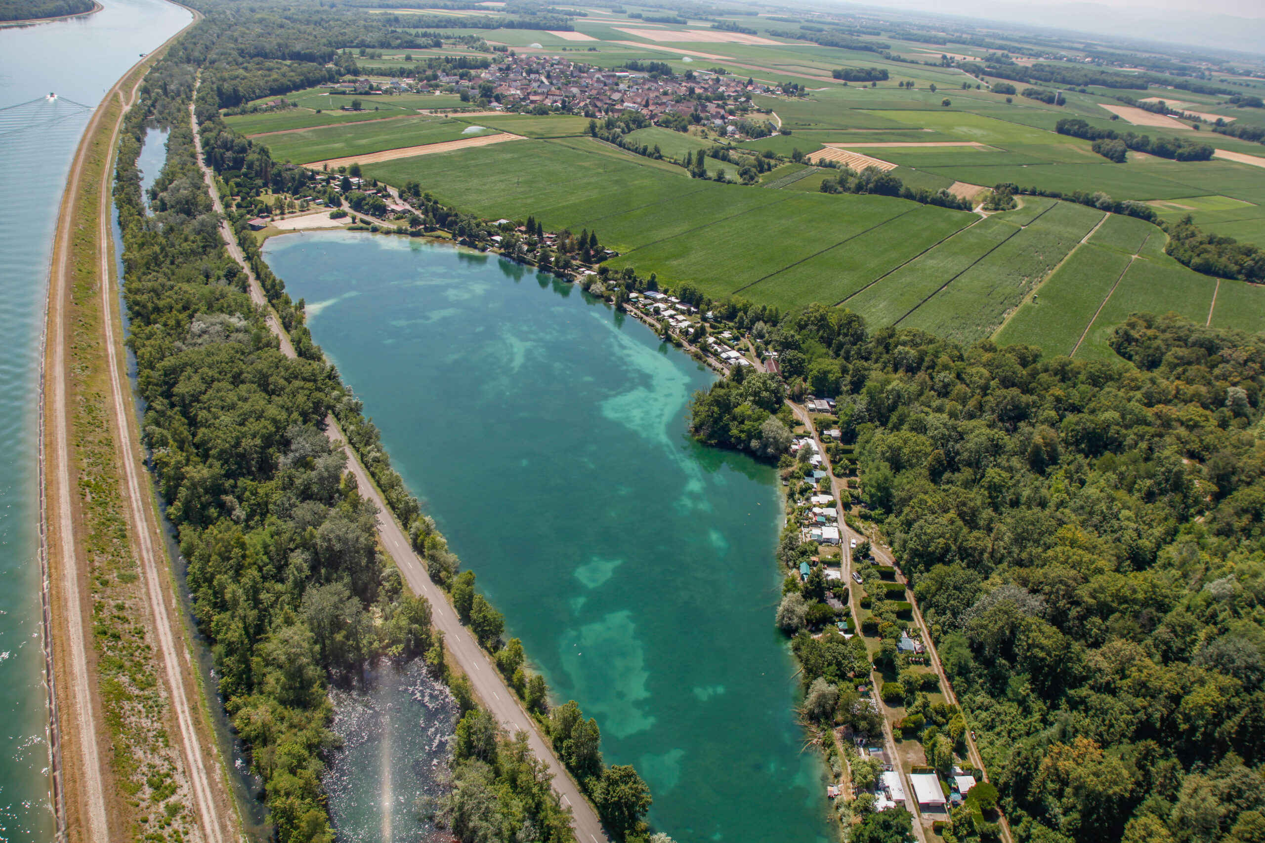 Aerial photo of the lake